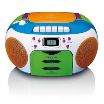 Lenco Pick-Up Lenco SCD-971, radio FM portabil, player CD/caseta, multicolor, 213277
