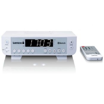 Lenco Radio cu ceas, Lenco, Bluetooth, Alb