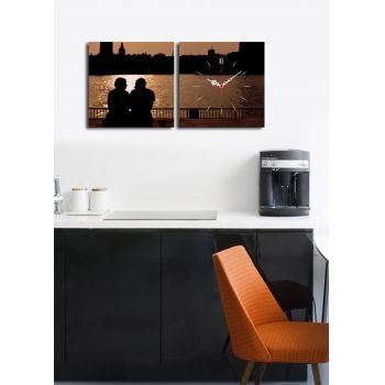 Set 2 ceasuri de perete, 2P2828CS-16, Dimensiune: 28 x 28 cm (2 bucăți), Multicolor