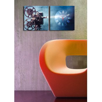 Set 2 ceasuri de perete, 2P2828CS-8, Dimensiune: 28 x 28 cm (2 bucăți), Multicolor