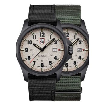 Set ceas barbati cu 2 curele  negru/verde