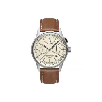Ceas barbatesc  Bauhaus Aviation 23625 automat - 42mm - bej - curea din piele de cerb