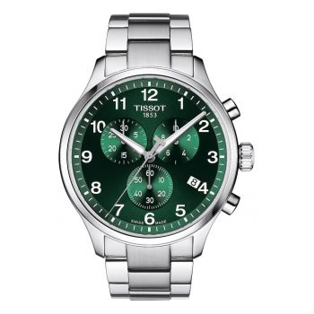 Ceas barbatesc  Chrono XL Classic - cronograf - data - Super-LumiNova - verde - otel inoxidabil