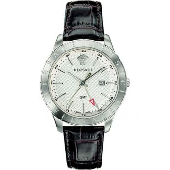 Ceas barbatesc elegant  43 mm - Argintiu/Negru