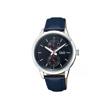 Ceas barbatesc  Quartz Argintiu - Albastru