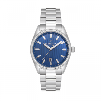 Ceas Casual pentru Bărbați, Design Rotund și Brățară din Inox - Bleumarin