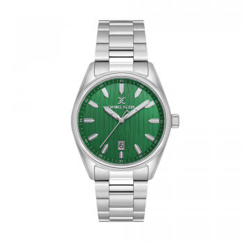 Ceas Casual pentru Bărbați, Design Rotund și Brățară din Inox - Verde