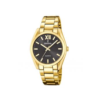 Ceas dama  Quartz Auriu - Gri