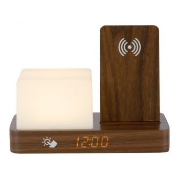 Ceas deșteptător digital/de masă cu încărcător wireless Retro LED Night Light – Karlsson