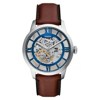 Ceas  Townsman - automat - 44mm - transparent - curea din piele maro