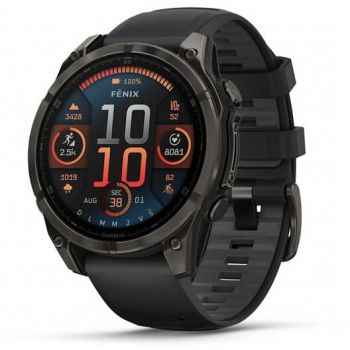 GARMIN Smartwatch Garmin fenix 8, 47mm, Ecran AMOLED 1.4, Bluetooth®, ANT+®, Wi-Fi®, 32GB Flash, 10 ATM (Negru)