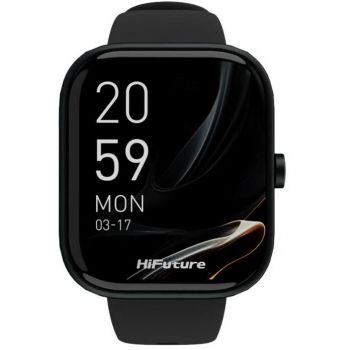 HiFuture Smartwatch HiFuture LUME, carcasa aluminiu, Apeluri Bluetooth, pana la 7 zile autonomie, 1 ATM (Negru)
