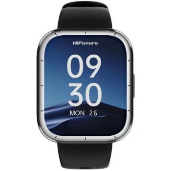 HiFuture Smartwatch HiFuture ZONE3, Ecran IPS 1.85, carcasa aluminiu, Apeluri Bluetooth, pana la 7 zile autonomie, 1 ATM (Negru)