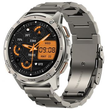 Maxcom Ceas Smartwatch Maxcom FW110 SR, Titan Chronos, 1.43 inch AMOLED Corning Gorilla Glas, IP69K, 5AT, Argintiu