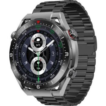 Maxcom Smartwatch Maxcom Ecowatch ECO1 EW01, Bluetooth, GPS, Busola, Asistent Vocal, Waterproof IP67 (Negru)