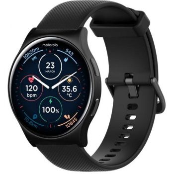 Motorola Smartwatch Motorola Moto Watch 120, Ecran AMOLED 1.43, Bluetooth, Asistent AI, Microfon, Difuzor, IP68 (Negru)