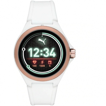 PUMA Smartwatch Puma PT9102, Bratara Silicon, GPS, 5 ATM, 48mm, Cristal Mineral (Alb)