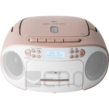 Reflexion Reflexion RCR2260DAB/PK, caseta CD/MP3 portabila USB DAB+ radio stereo (2 x 12 wati putere muzicala max.), conexiune Aux-in de 3,5 mm si iesire pentru casti de 3,5 mm, afisaj digital LCD, roz