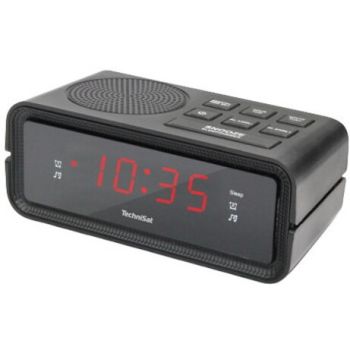 TechniSat Radio cu ceas, TechniSat, DIGICLOCK 2, FM band, Display LED 0.6', Functie snooze, 0.5 W, Negru