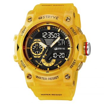 Ceas barbatesc de mana Stryve Army Militar Alarma Cronometru Digital 5 ATM Sport Galben