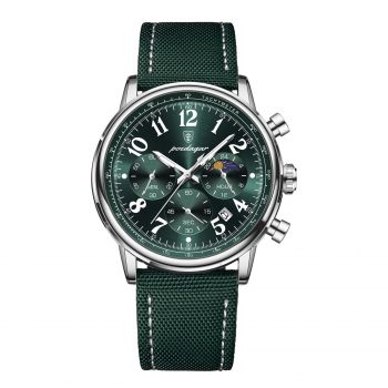 Ceas barbatesc Poedagar Cronograf Elegant Casual Data Indici Luminosi Nylon Verde