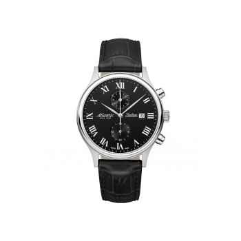 Ceas barbatesc  Quartz Argintiu - 54767 - Negru
