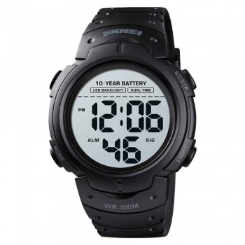 Ceas barbatesc Skmei Sport Casual 10 ATM 10 ani baterie Negru Negru