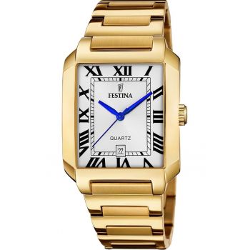 Ceas  Classic F20678/1 - bratara din otel inoxidabil - auriu - data - 50m rezistent la apa