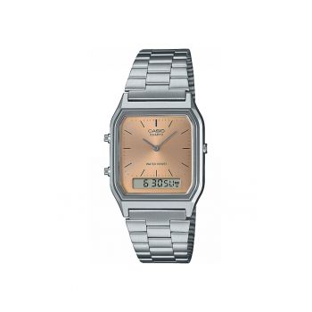 Ceas dama  AQ-230A-9AMQYES Quartz Argintiu - Rose Gold