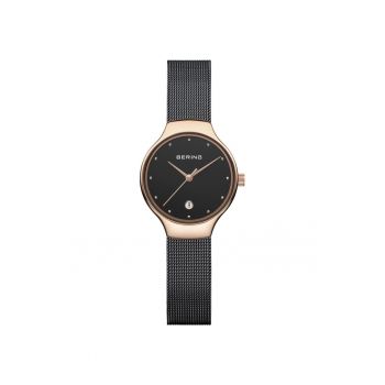 Ceas dama Classic -  Inox - 26 mm - Negru/Auriu rose