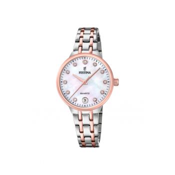 Ceas dama  F20721/1 Quartz Argintiu - Rose gold - Argintiu/Auriu rose
