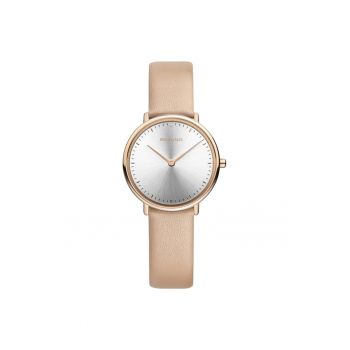 Ceas dama -  Inox/piele - Roz