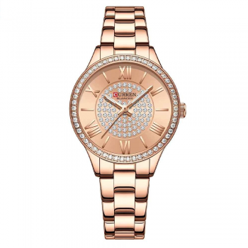 Ceas de dama Curren Roze - Elegant, cu mecanism quartz si bratara metalica de lux