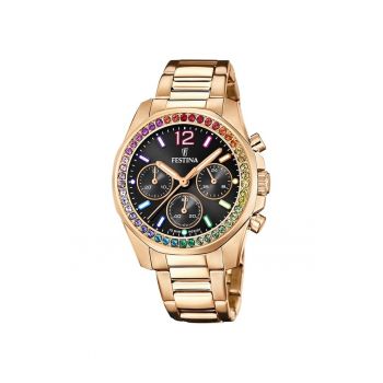 Ceas de dama  F20609/3 - Quartz - 38mm - 10ATM - Auriu rose