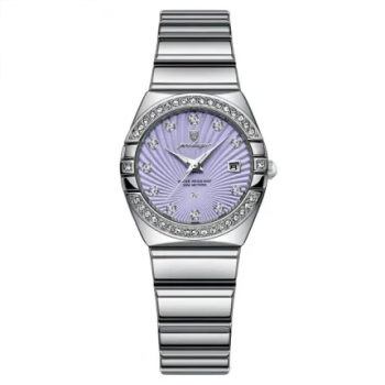 Ceas de dama Poedagar Fashion Casual Indici Luminosi Quartz Otel Argintiu Violet
