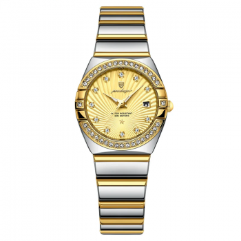 Ceas de dama Poedagar Fashion Luxury Casual Indici Luminosi Quartz Otel Auriu