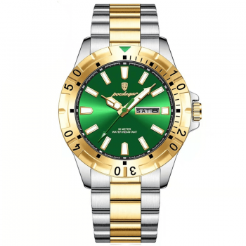 Poedagar Ceas barbatesc de mana Quartz Casual Fashion Analog Argintiu Verde