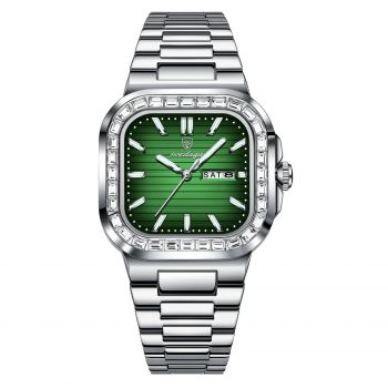 Poedagar Ceas Casual Elegant Fashion Indici Luminosi Otel Argintiu Verde