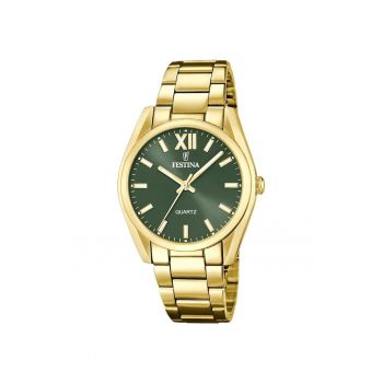 Ceas dama  Quartz Auriu - Verde