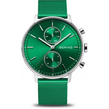 Ceas de barbati  13242-808 - verde - clasic - de moda