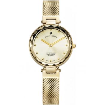 Ceas de dama JACQUES DU JWL04302 - clasic - elegant - aurit - cu bijuterii