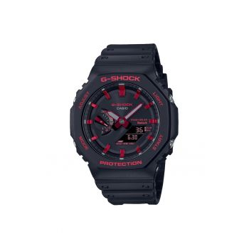 Ceas pentru barbati -  Plastic/Cauciuc - Negru/Rosu