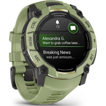 GARMIN Smartwatch Garmin Instinct 3, 50 mm, AMOLED, GPS, Android/iOS, curea silicon, Verde