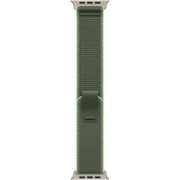 Apple Curea Apple MFT44ZM/A, pentru Apple Watch 49mm, Verde/Neon Trail Loop, marime S/M, Natural Titanium Finish