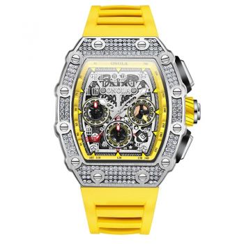 Ceas barbatesc de mana Onola Multifunctional Analog Quartz Sport Indici Luminosi Galben