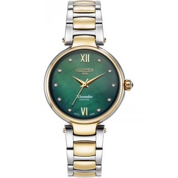 Ceas de dama  Dreamline Diamonds - verde clasic - diamante - mecanism quartz - otel