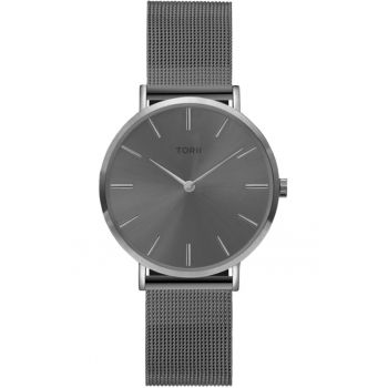 Ceas de dama  S34AS.AS - gri - bratara metalica mesh - mecanism quartz