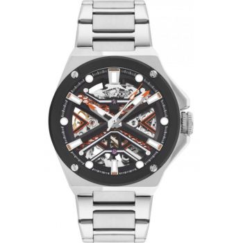 Ceas de lux pentru barbati  SL.09.2264.1.02 - fashion schelet portocaliu