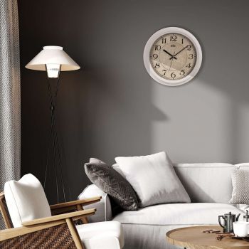 Ceas de perete decorativ, Alfa, Dimensiune: 31 x 31 cm, Alb
