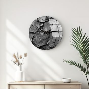 Ceas de perete decorativ din sticlă, Huhu328, Diametru: 40 cm (1 bucată), Multicolor
